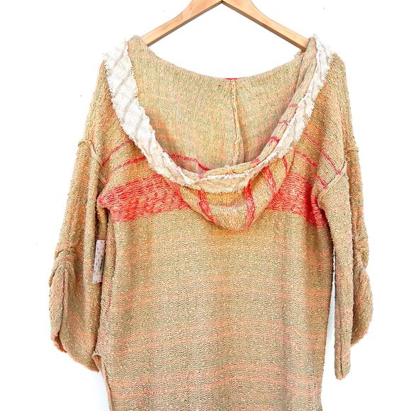 New Free People Berkeley Tunic Hooded Crochet Knit Cover-Up Sweater Small - Picture 10 of 13